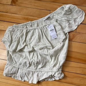 American Eagle One Shoulder Ruffled Shirt